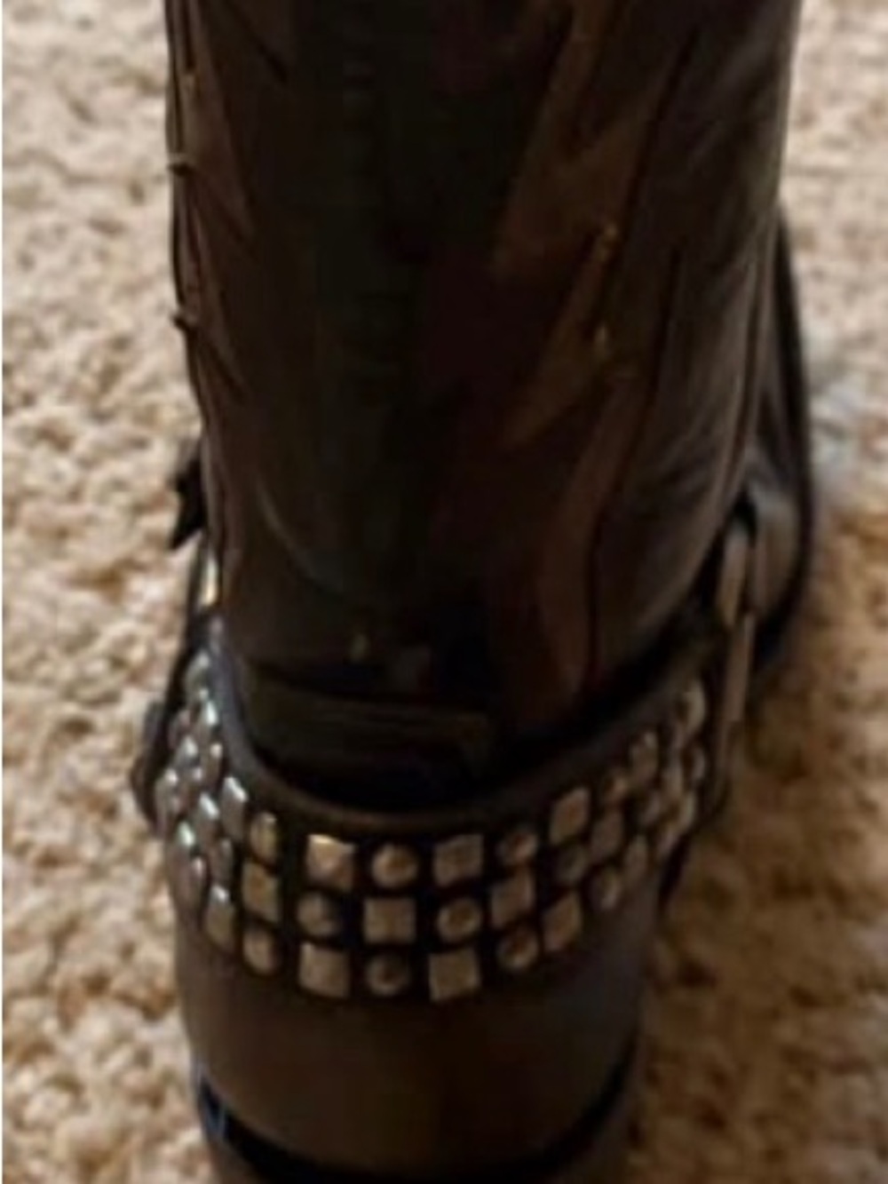 Old Gringo Black Harness Moto Cowboy Boots - Picture 3 of 4